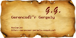 Gerencsér Gergely névjegykártya